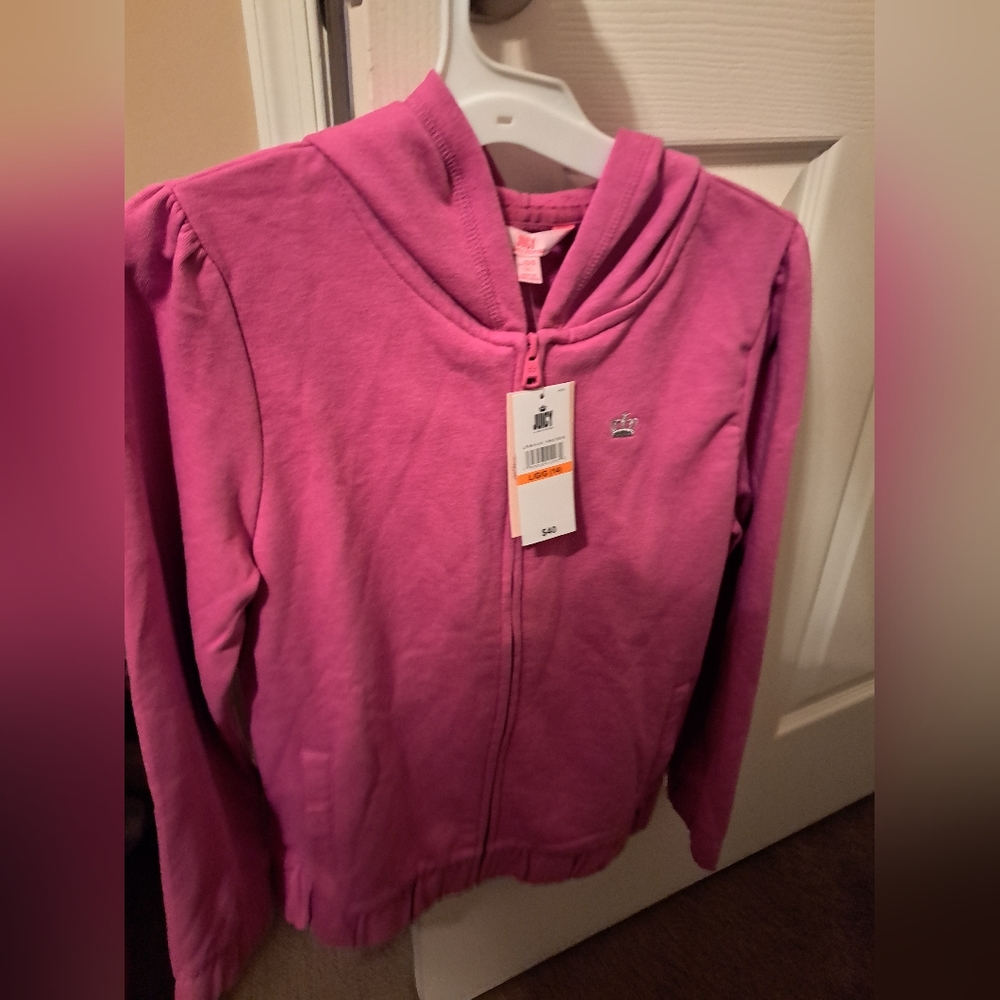 Juicy Couture Girl's Purple Orchid Zip-up Jacket with two front pockets NWT